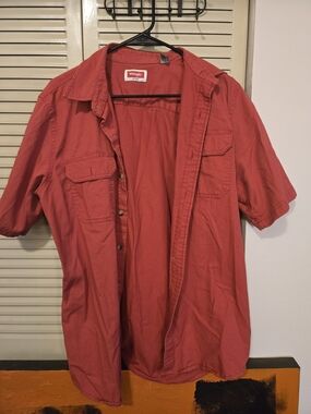 Wrangler Red Short-Sleeve Cotton Shirt Jacket